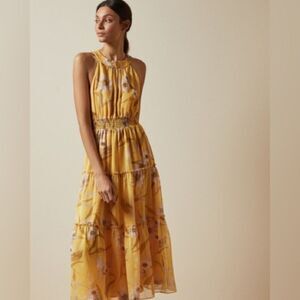 NWT Ted Baker Saffine Floral Print Midi Dress US 4-6